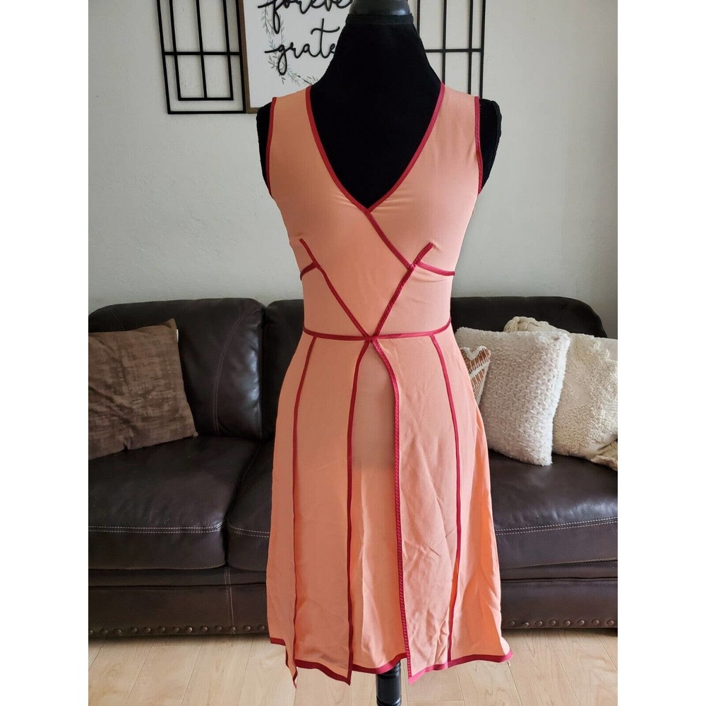 Max Mara Eiffel Pleated V Neck Dress Women's Size US 4 100% Silk